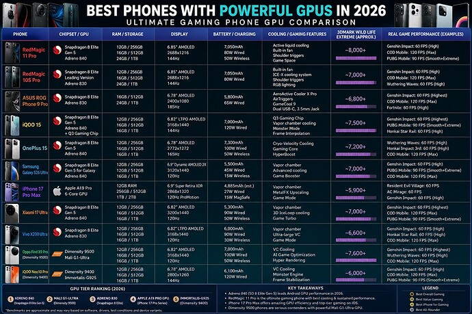 Best Phones With Powerful GPUs in 2026 Gaming Phones, Mobile GPU Benchmarks and Real Performance Compared