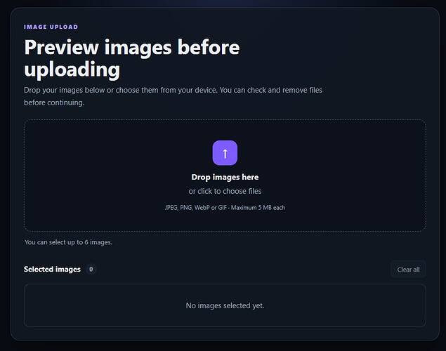 Preview images before uploading code