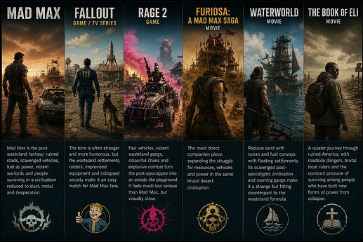 Mad Max Fallout Rage 2 Furiosa A Mad Max Saga Waterworld The Book of Eli