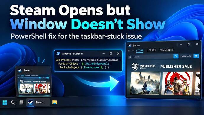 Fix Steam Stuck in the Taskbar on Windows