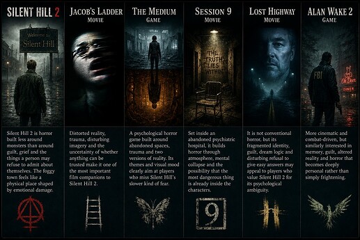 Silent Hill 2 Jacob’s Ladder The Medium Session 9 Lost Highway Alan Wake 2